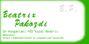 beatrix pakozdi business card